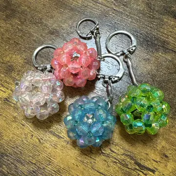 컬러풀 비즈 참 핸드메이드 4개 세트