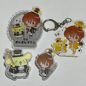 컬러풀 피치 우리 산리오 아크릴 키링 이름 클립 클립