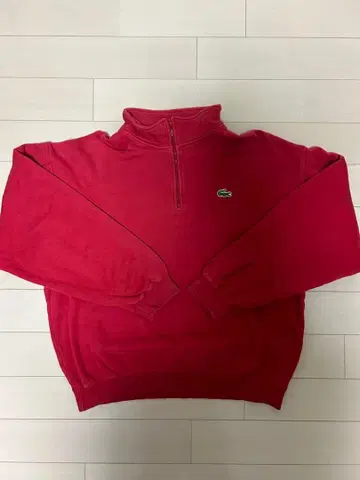 [ 레어 ] 프랑스제 슈미즈 라코스테 하프 지퍼 맨투맨 빨간색