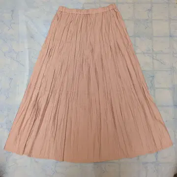 장밋빛 인생 개더 플리츠 롱 스커트 로즈 핑크 일본제