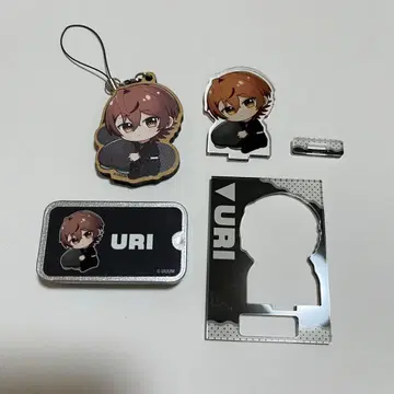 컬러풀 피치 우리 꽉꽉 미니 양철 케이스 나무 패 스트랩 아크릴 스탠드