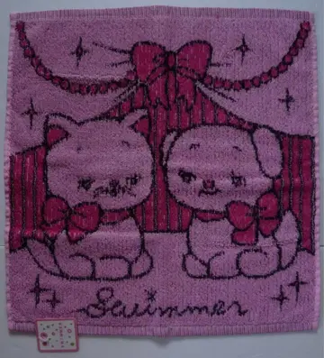 swimmer 고양이와 강아지 타월 핑크 미사용 택 포함 스위머 레어