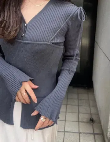 cocodeal 플레어 슬리브 니트 가디건