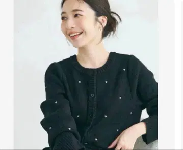 Basement onlin 2way 하트 가디건 블랙