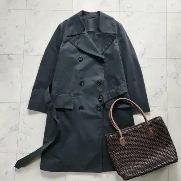 새상품급 마가렛호웰 블랙 울 라이너 포함 트렌치코트 면 일본제
