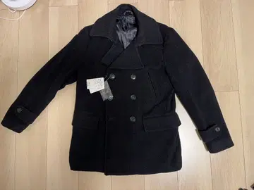 블랙 M 사이즈 피 코트 울 코트