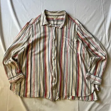 레어 00s 스트라이프 셔츠 그런지 Y2K 헤이세이 인기 구제 의류