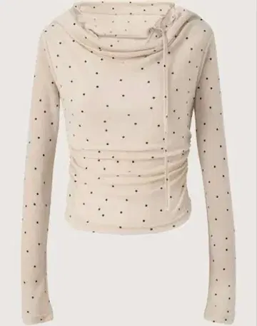 la pomme petit 라포미프티 한국 도트 무늬 오프숄더 상의