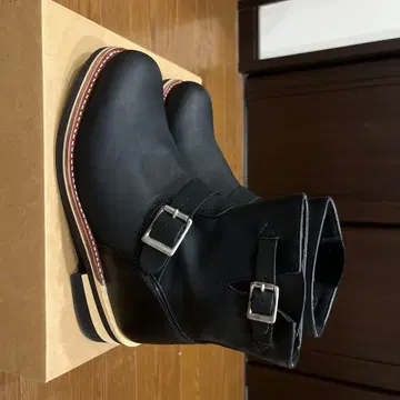 블랙 엔지니어 부츠 가죽