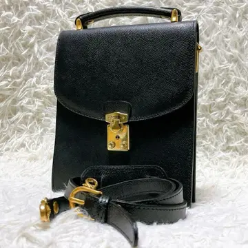 LANCEL 빈티지 2way 숄더백 사피아노 가죽 블랙