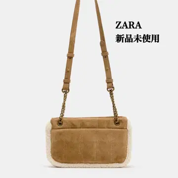 ZARA 콤비 가죽 크로스 바디백 택 포함 새상품 베이지