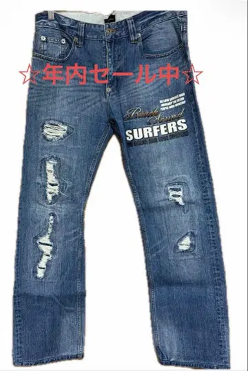 레어 서퍼 계열 데미지 가공 슬림핏 데님 데님 팬츠