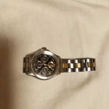 다케오 키쿠치 쿼츠 손목시계 크로노그래프 블랙 다이얼