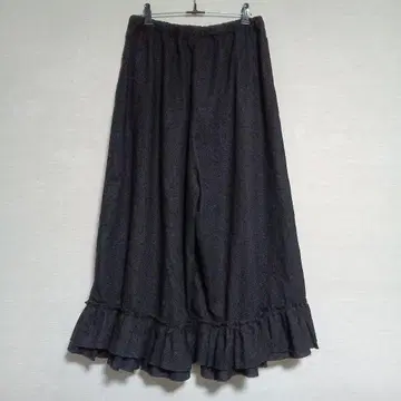 [ 사만사 모스모스 ] 블랙 가우초 팬츠 밑단 프릴 프리 사이즈