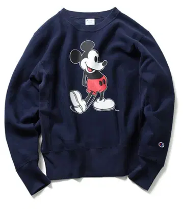 빔즈 별주 챔피온 미키마우스 맨투맨 S 네이비