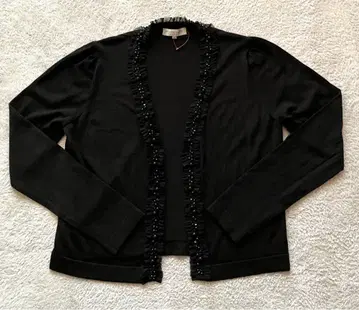 M-PREMIER 프릴 x 비쥬 장식 가디건 38 블랙 컨디션 최상