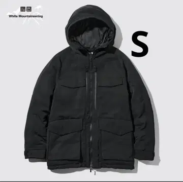 유니클로 화이트 마운티니어링 하이브리드 다운 오버사이즈 파카