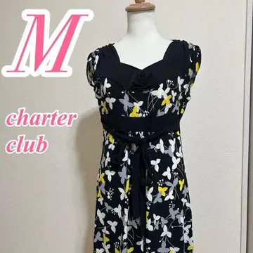 CHARTER CLUB 차터클럽 원피스 꽃무늬 네이비 그레이