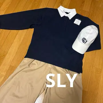 SLY 맨투맨 라거 셔츠 네이비