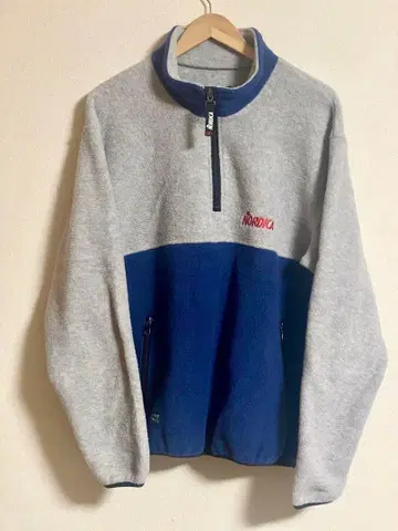 NORDICA 일본제 하프 지퍼 플리스 L 그레이 x 네이비