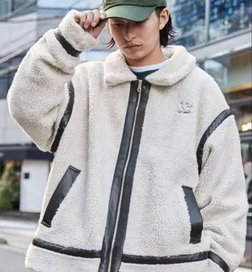 Mark Gonzales 오버 사이즈 파이핑 보아 블루종