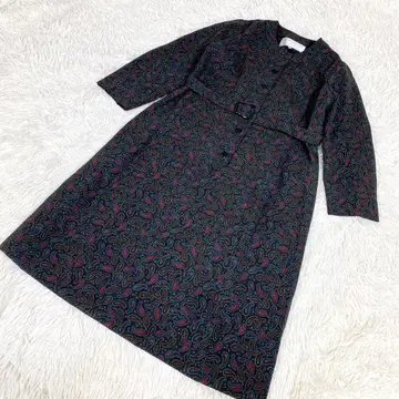 미츠코시 노카라 원피스 페이즐리 무늬 벨트 포함 7부 기장