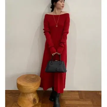 MilaOwen 오프숄더 롱 리브 니트 원피스