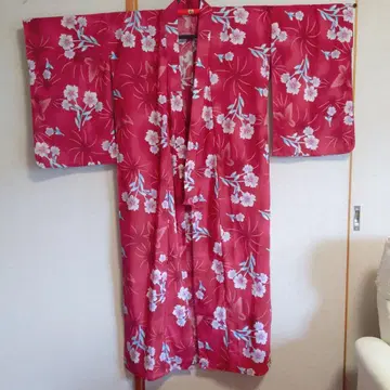 [ 미사용 새상품 ] 유카타 성인용 빨간색 꽃무늬