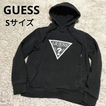 GUESS 게스 블랙 후드 속기모 후드티 블랙 빅 로고 S