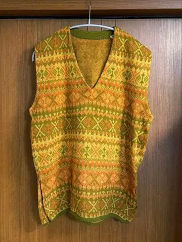 니트 TOKYO 크로스 V넥 베스트 민족풍