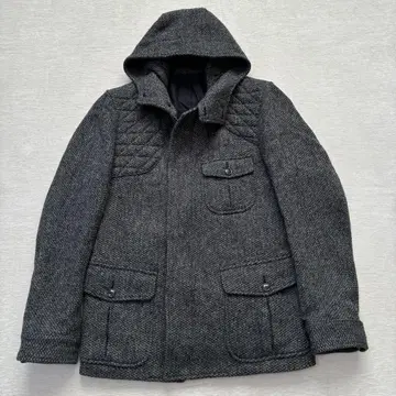 CABANE de ZUCCA 해리스 트위드 후드 블루종 레어