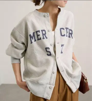 FRAMeWORK 로고 맨투맨 가디건 그레이