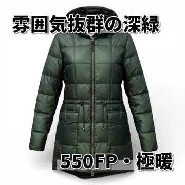 레어 에디 바우어 550FP 다운 코트 XL 짙은 녹색 빈티지