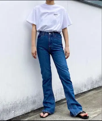 HOLIDAY 하이웨스트 스키니 플레어 데님 팬츠 [롱 기장]