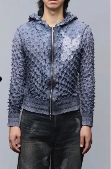 MASU SPIKY 후드티 팝콘 지퍼 후드티