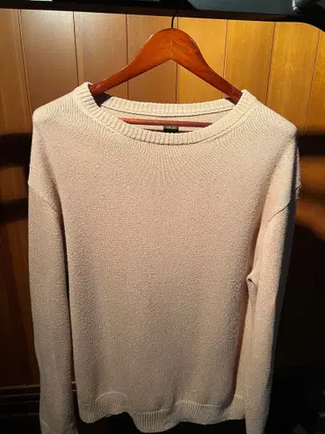 BATONER 베이지 코튼 캐시미어 슈퍼 소프트 크루넥