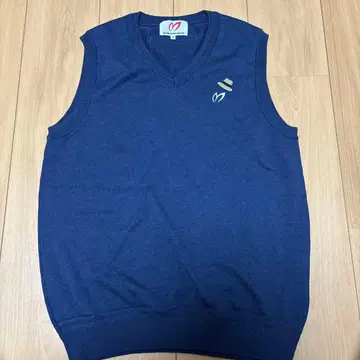 MASTER BUNNY EDITION 네이비 V넥 베스트 사이즈 4