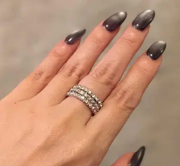 아쉬페프랑스 리버서블 3연 스톤 부착 반지 10.5호