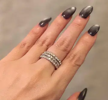 아쉬페프랑스 리버서블 3연 스톤 부착 반지 10.5호