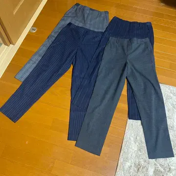 슬랙스 그레이 네이비 스트라이프 M