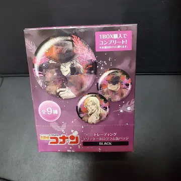 명탐정 코난 트레이딩 글리터 홀로그램 캔뱃지 BLACK