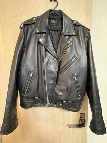 HORNWORKS 더블 라이더스 천연 가죽 가죽 블랙 LL 사이즈