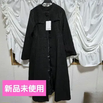 [택 포함 새상품] JUNOAH 트위드 롱 플레어 코트