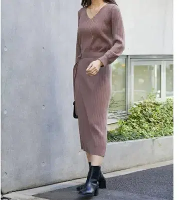 FREE'S MART 리브 니트 원피스