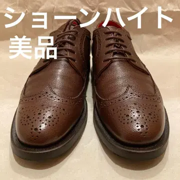 숀하이트 다크 브라운 롱 윙팁 스코치 그레인 가죽 23.5cm