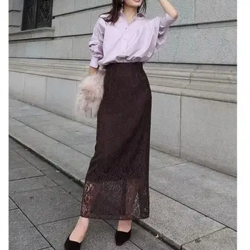 코드 레이스 하이웨스트 타이트 스커트