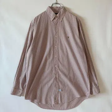 랄프 로렌 버튼 다운 스트라이프 셔츠 빈티지 구제 의류 아메카지