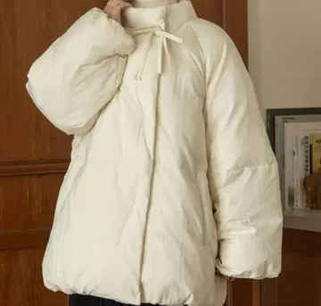 hinari 충전솜 리본 미들 코트 아이보리/FREE