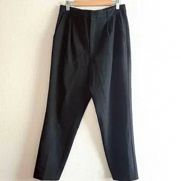 지유 기모 턱 테이퍼드 팬츠 블랙 XL 빅 사이즈 허리 뒷부분 밴딩