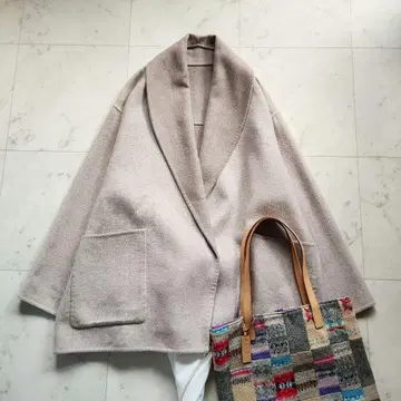 새상품급 레리움 리버 코트 리버서블 2way 넉넉한 베이지